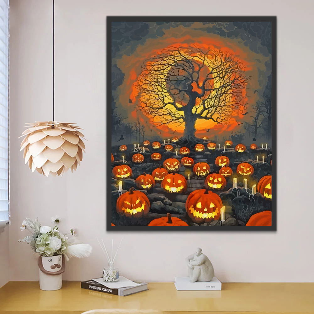 Halloween Pumpkin Lamps Paint by Numbers