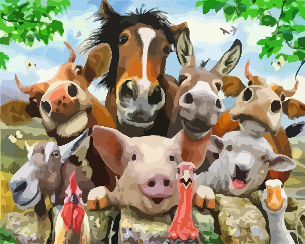 Happy Animals Paint by Numbers