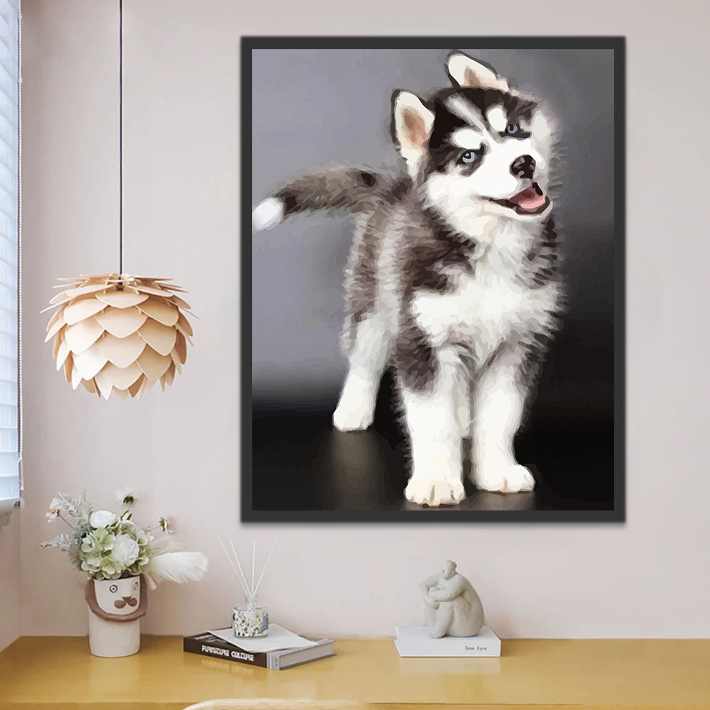 Happy Husky Paint by Numbers