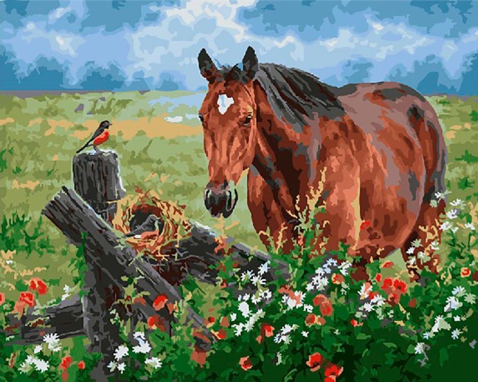 Horse and Bird Paint by Numbers