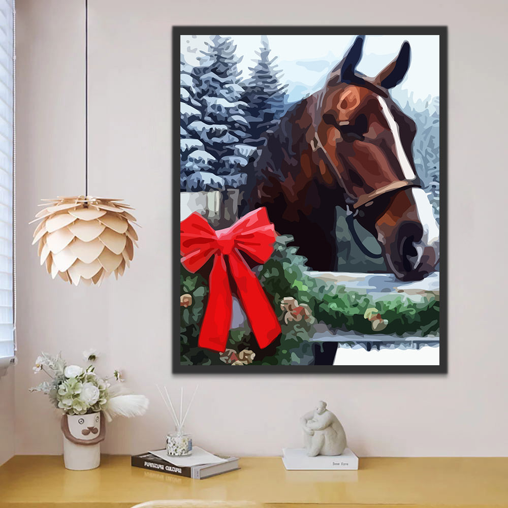 Horse Christmas Paint by Numbers