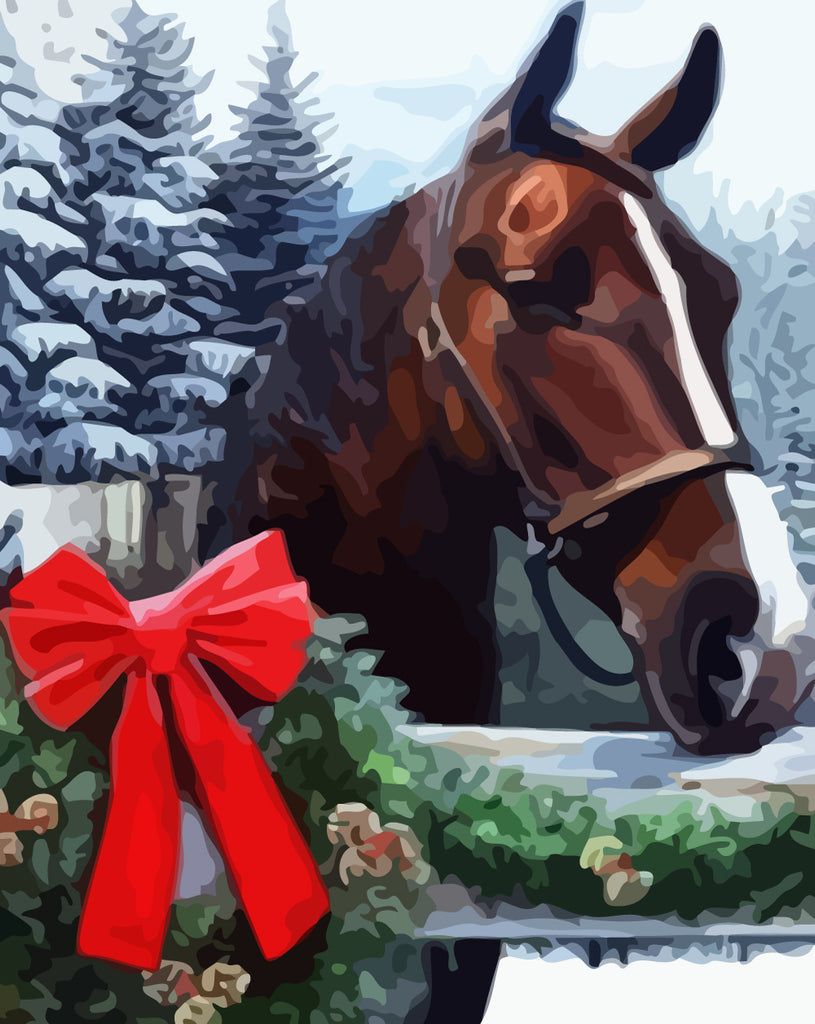 Horse Christmas Paint by Numbers