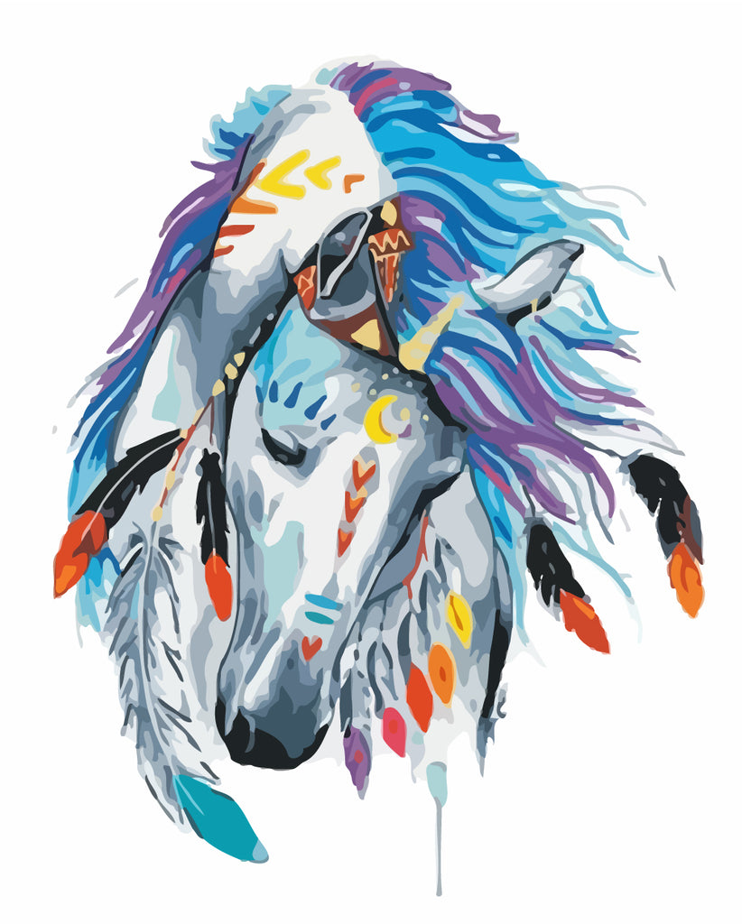 Horse with Blue Hair Paint by Numbers