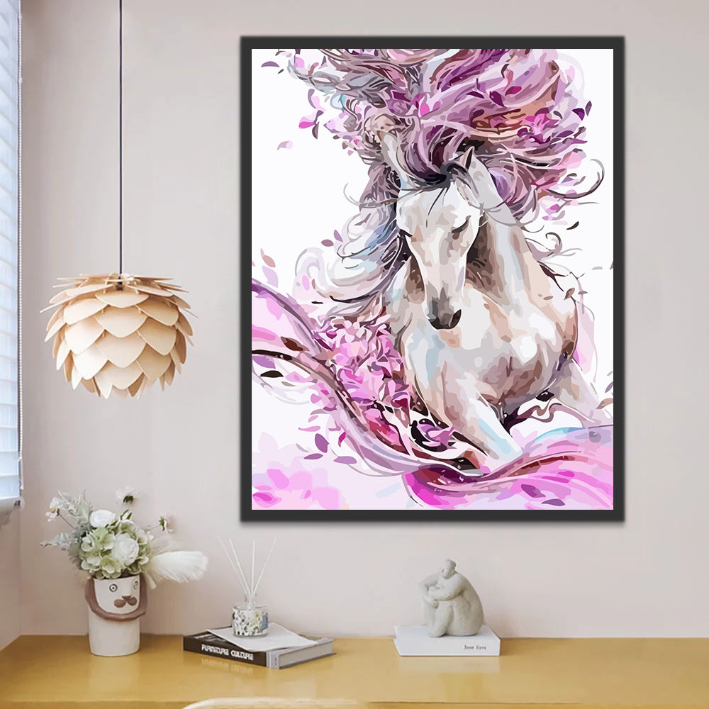 Horse with Pink Hair Paint by Numbers