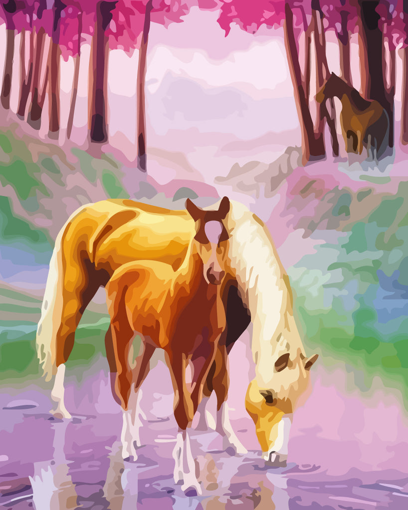 Horses by the River Paint by Numbers