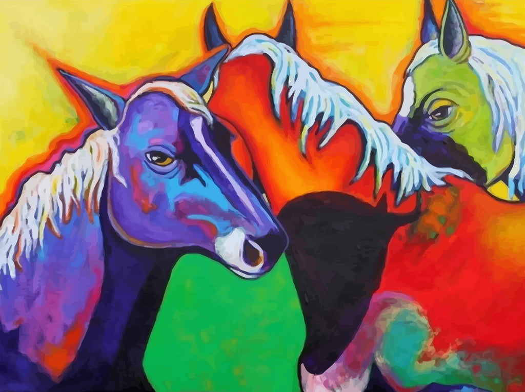 Horses in Different Colors Paint by Numbers