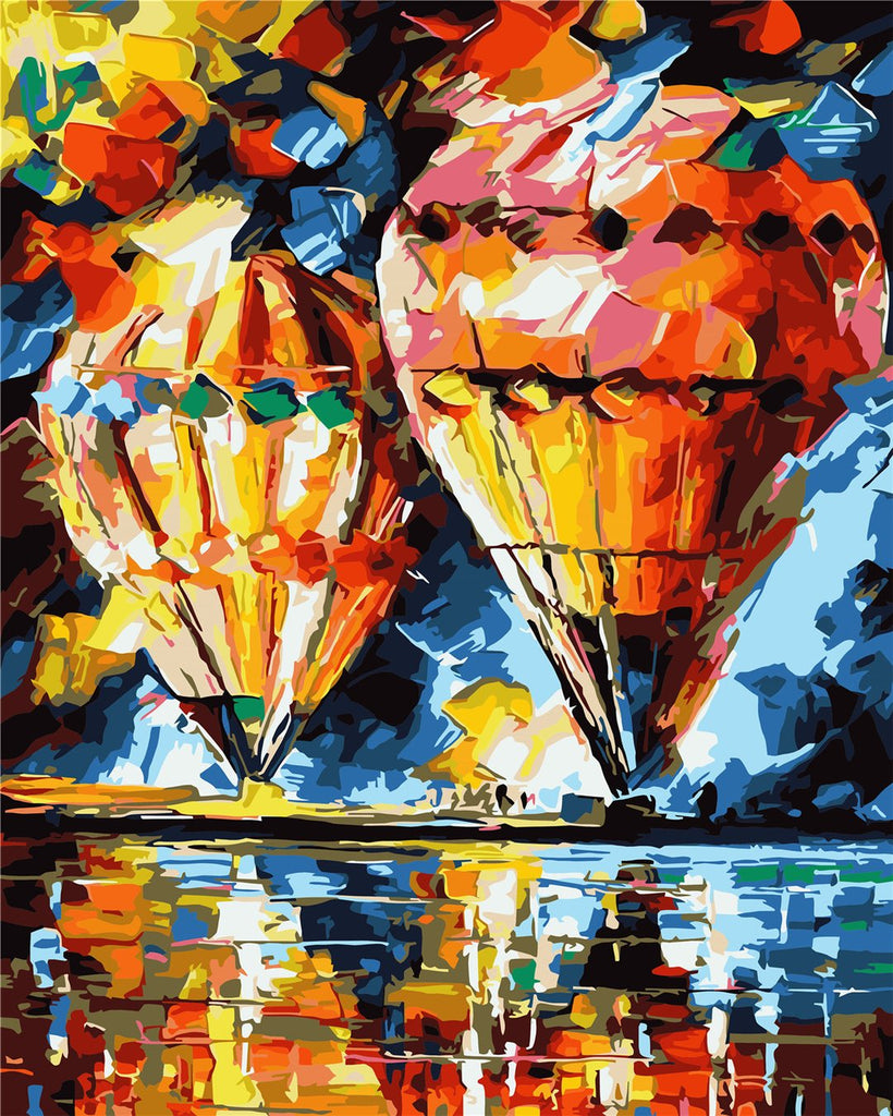 Hot Air Balloons Oil Painting Paint by Numbers