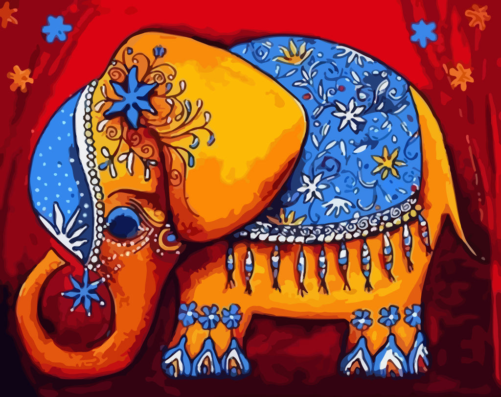 Indian Elephant Paint by Numbers