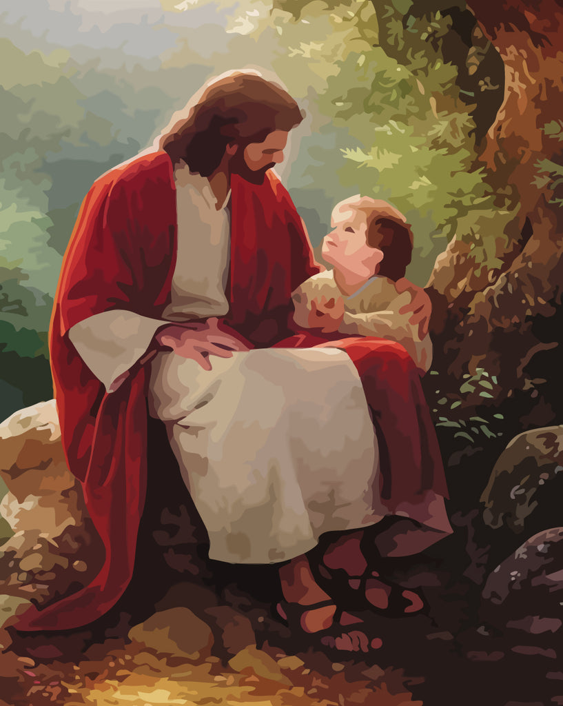 Jesus Christ and the Child Paint by Numbers