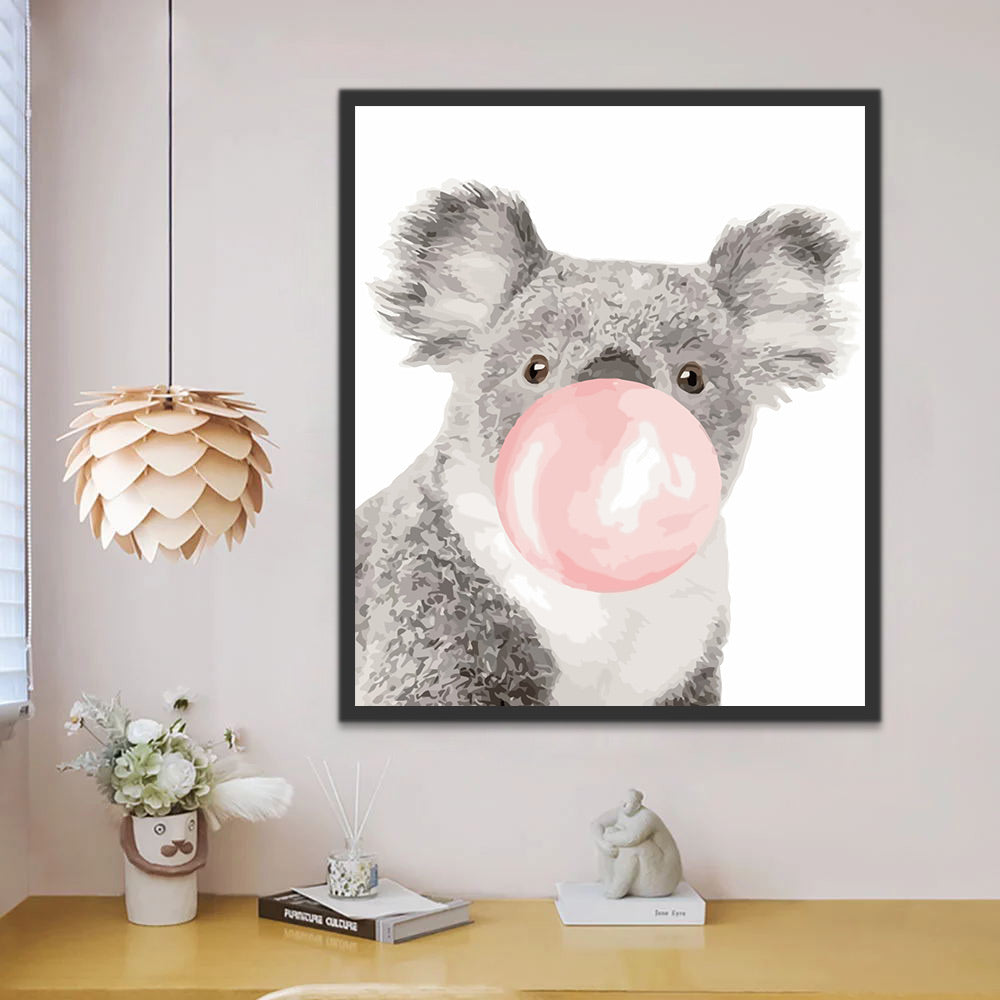 Koala with Bubble Gum Paint by Numbers