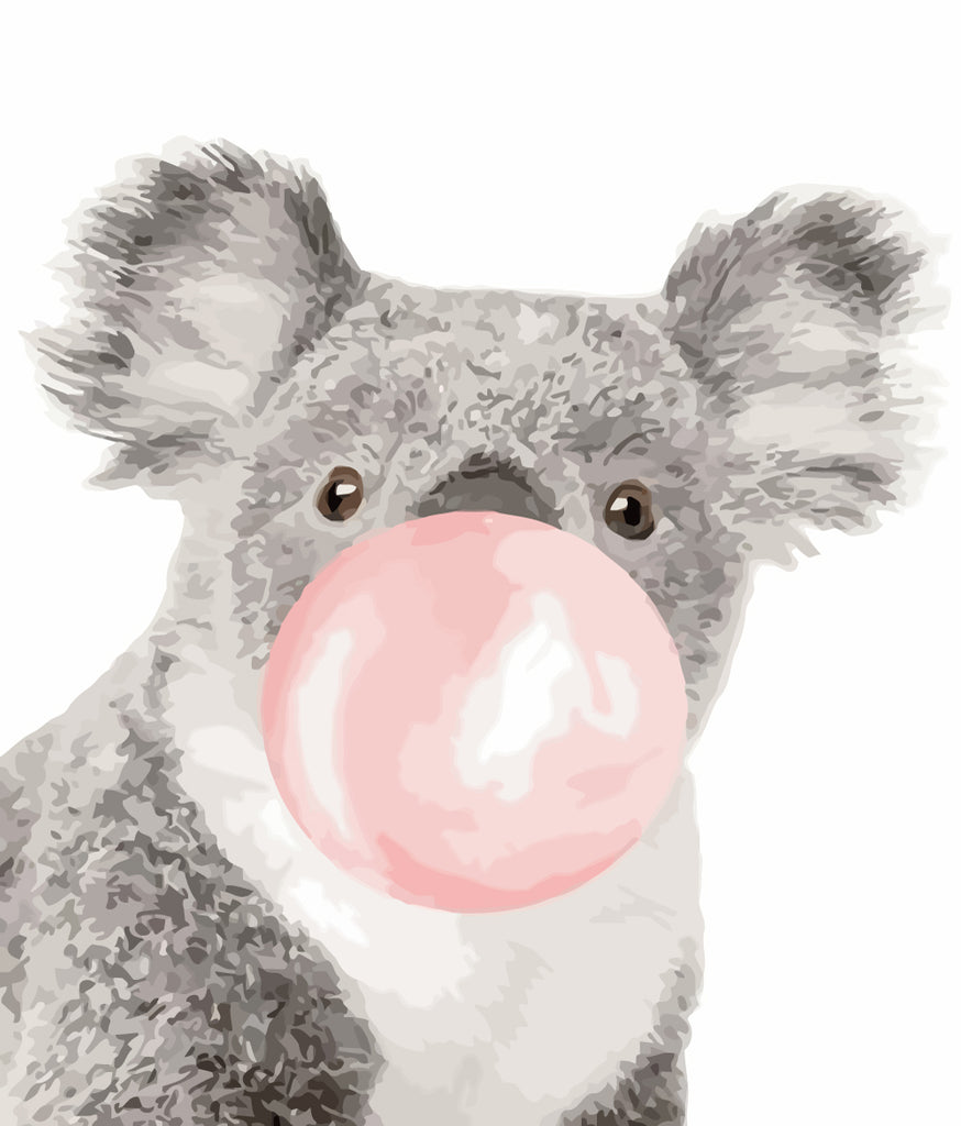 Koala with Bubble Gum Paint by Numbers