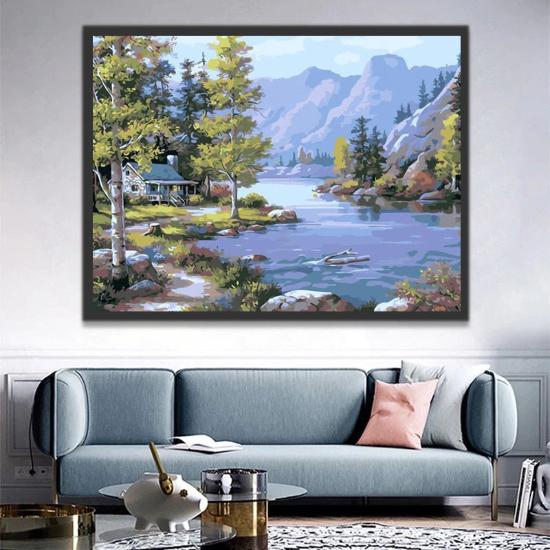 Lakeside Cottage Paint by Numbers