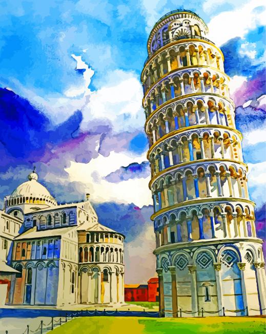 Leaning Tower of Pisa Paint by Numbers