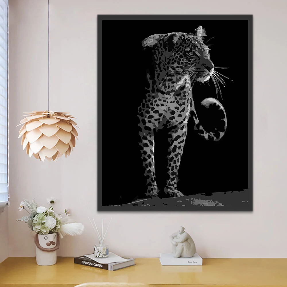 Leopard in the Dark Paint by Numbers