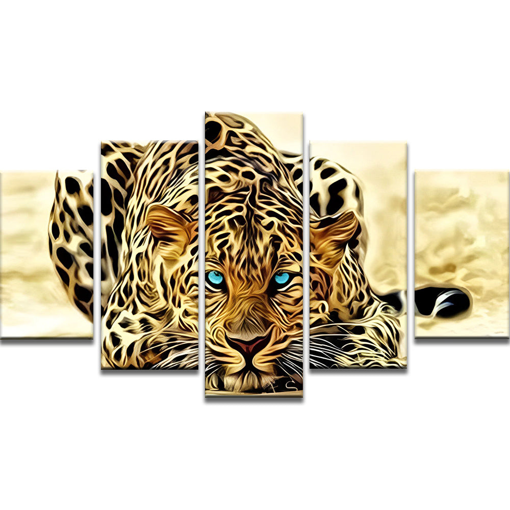 Leopard with Blue Eyes 5 Pack Paint By Numbers