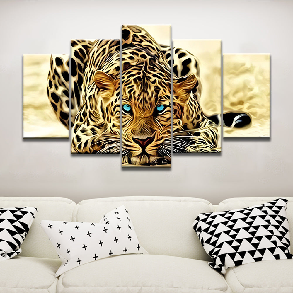 Leopard with Blue Eyes 5 Pack Paint By Numbers