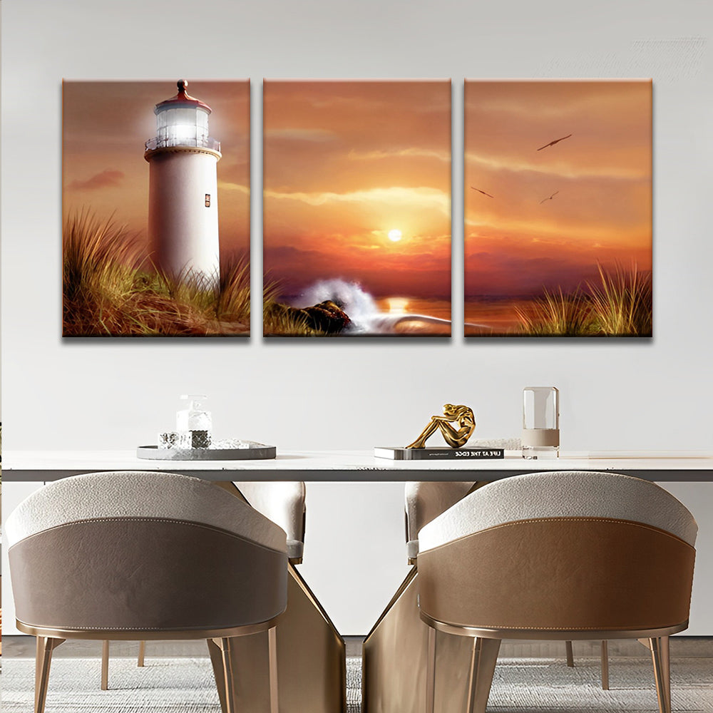 Lighthouse at Sunset 3 Pack Paint By Numbers