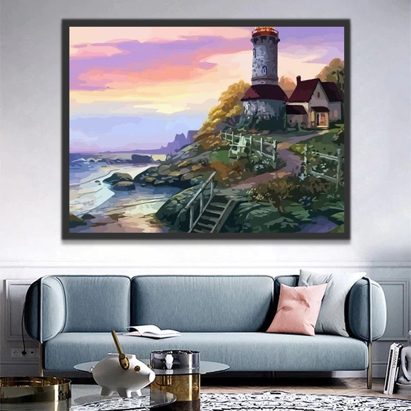 Lighthouse Landscape Paint by Numbers