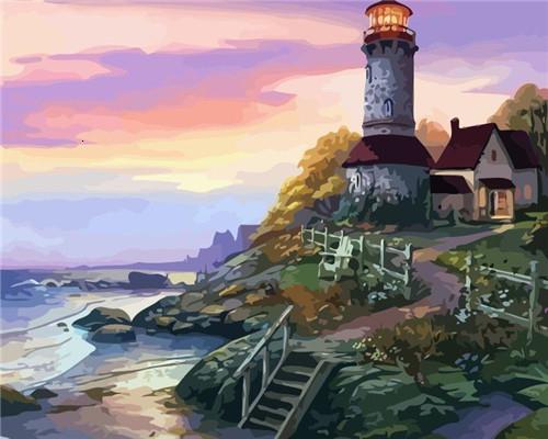 Lighthouse Landscape Paint by Numbers