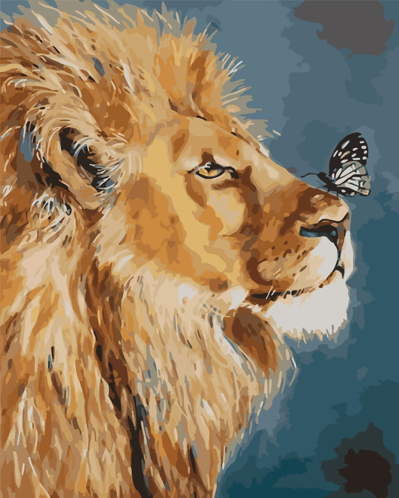 Lion and Butterfly Paint by Numbers