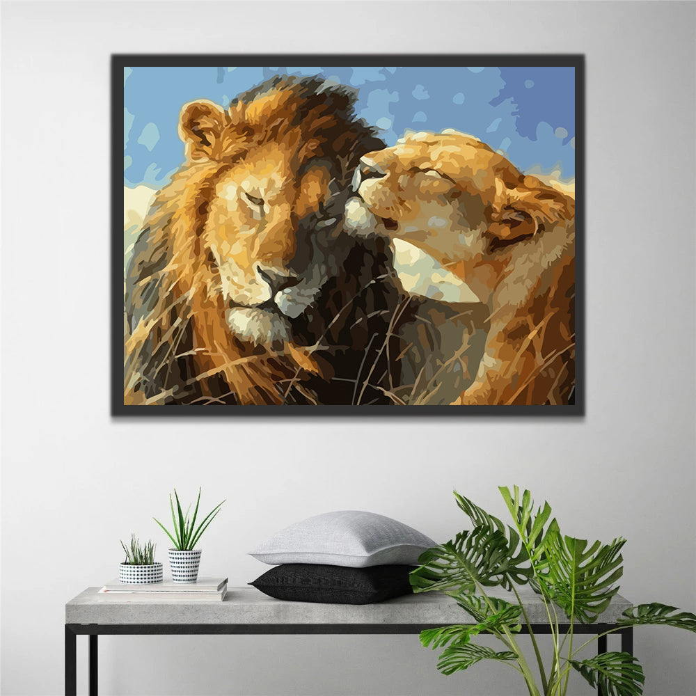 Lion Couple Paint by Numbers