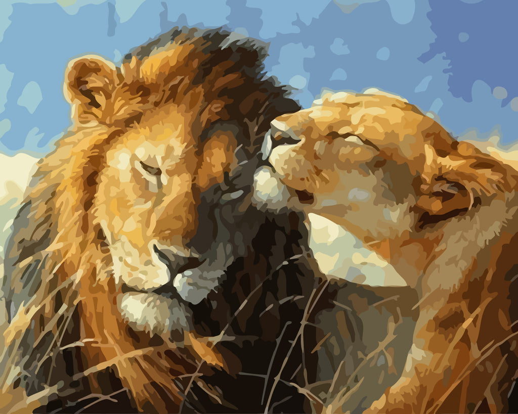 Lion Couple Paint by Numbers