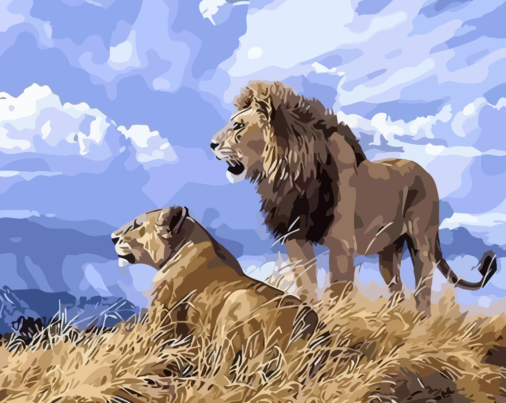 Lion Couple Paint by Numbers