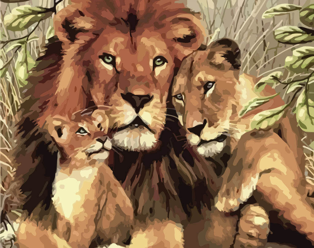 Lion Family Paint by Numbers