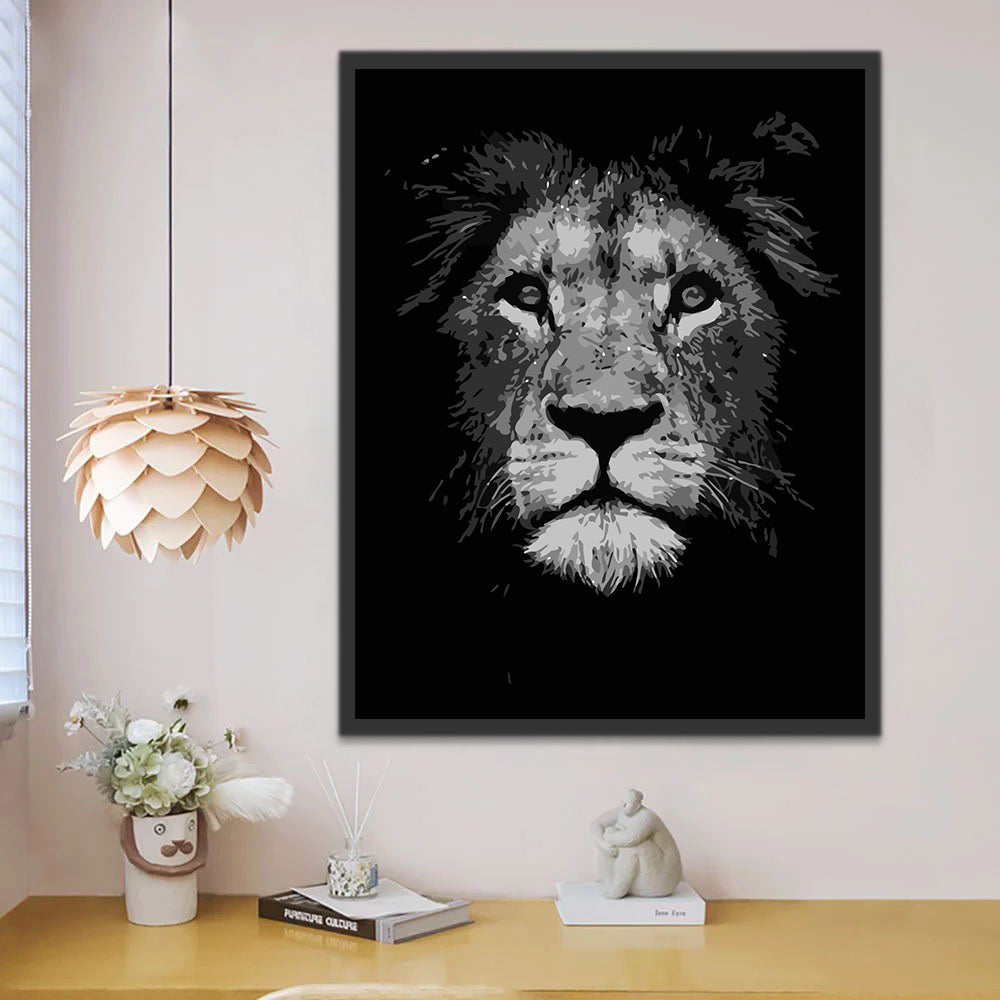 Lion in the Dark Paint by Numbers