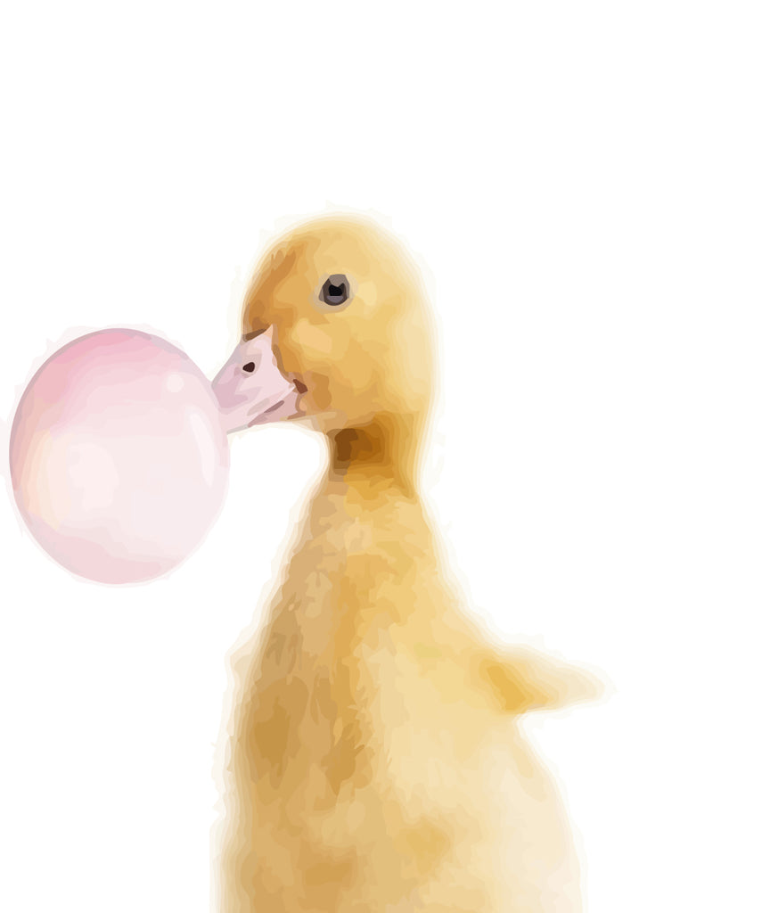 Little Duck with Pink Balloon Paint by Numbers