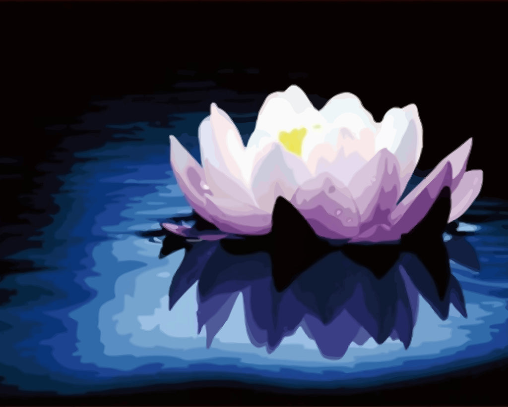 Lotus and Reflection Paint by Numbers