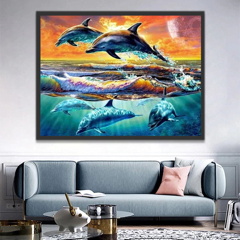 Marine Dolphins Paint by Numbers