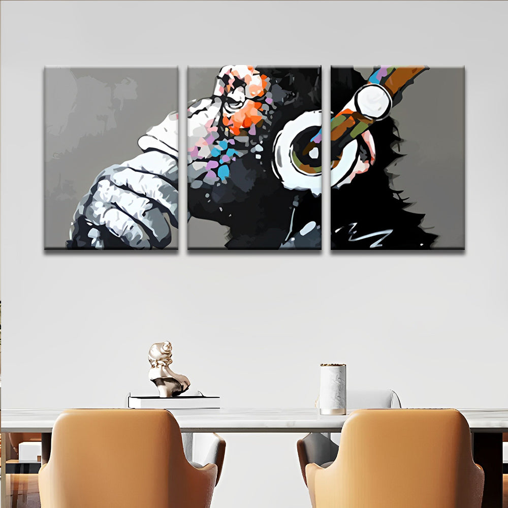 Monkey Listening to Music 3 Pack Paint By Numbers