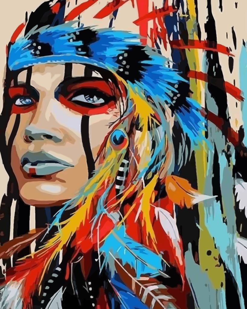 Native American Indian Paint by Numbers