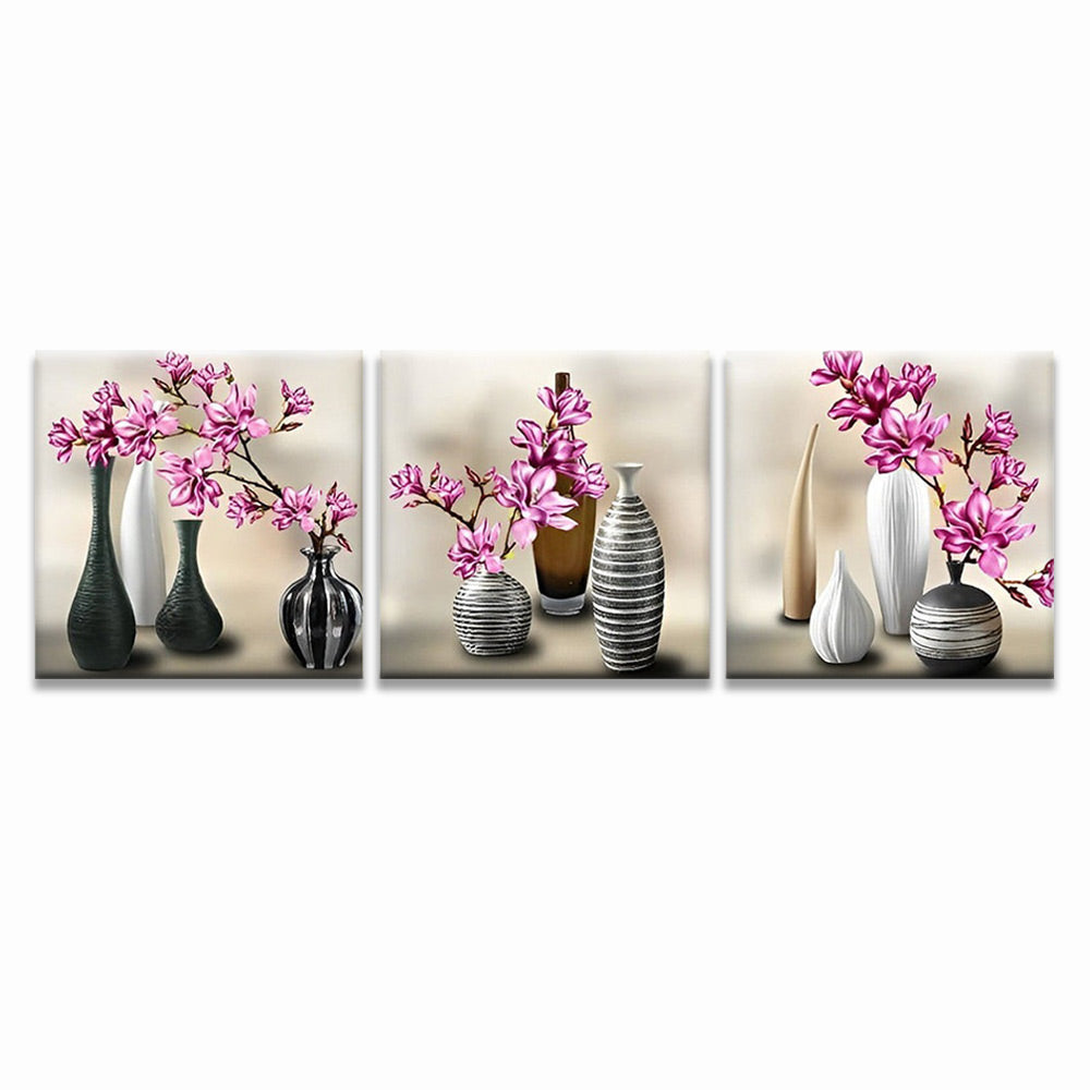 Orchids in Vases 3 Pack Paint By Numbers