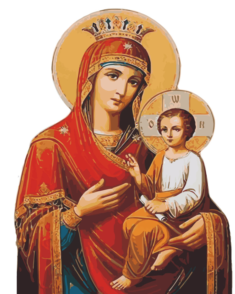 Orthodox Icon Virgin Mary Child Jesus Paint by Numbers