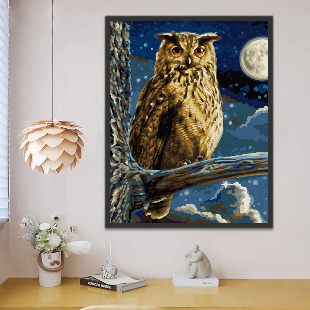 Owl and Moon Paint by Numbers