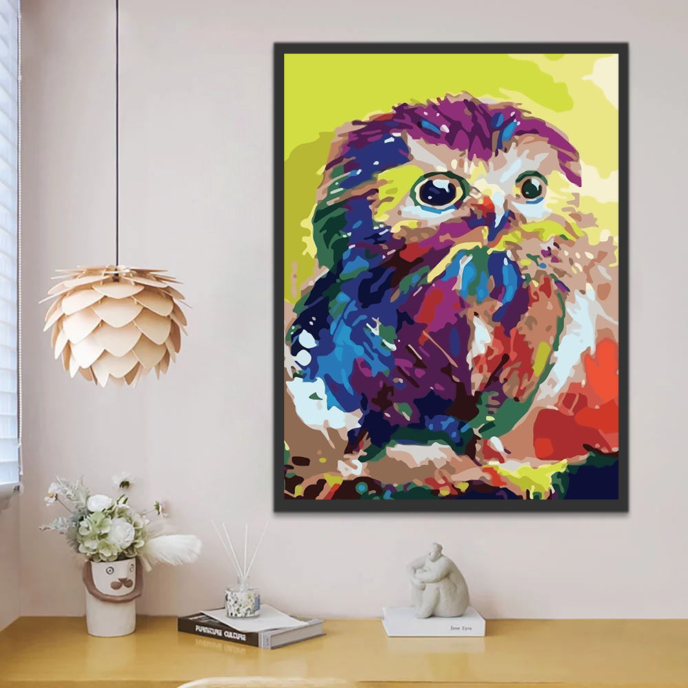 Owl in Oil Painting Style Paint by Numbers