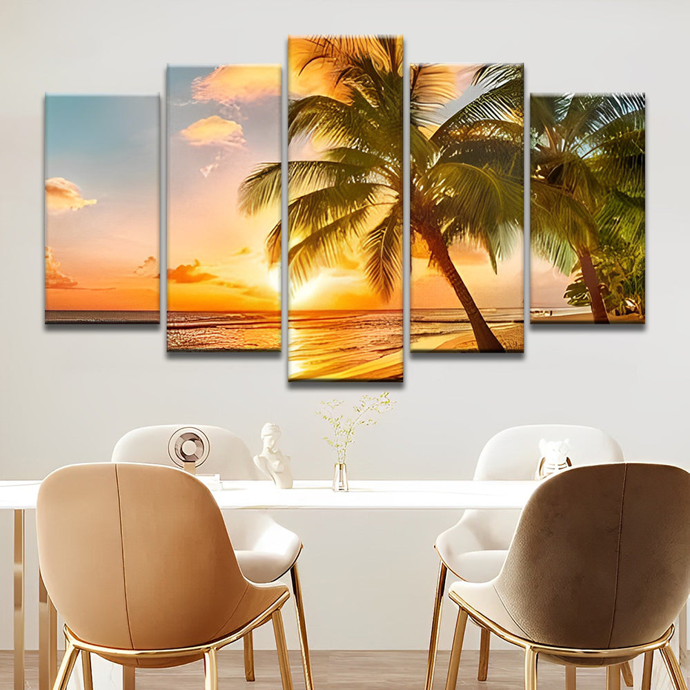 Palm Trees and Sunset 5 Pack Paint By Numbers