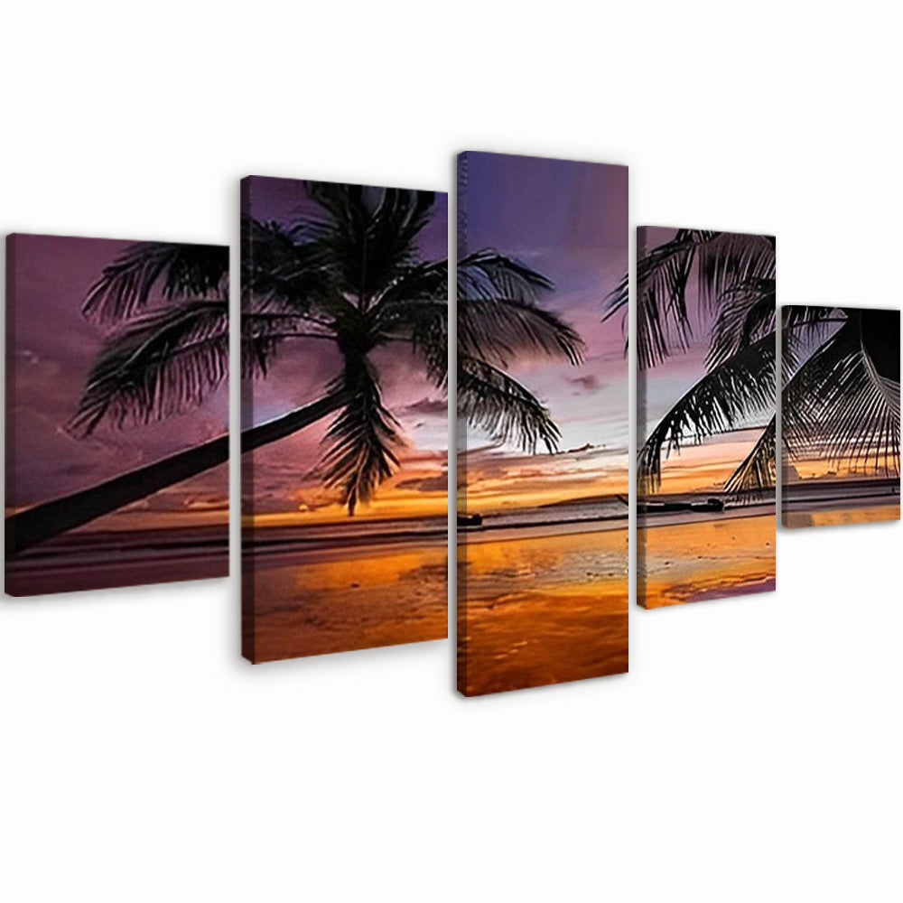 Palm Trees at Sunset 5 Pack Paint By Numbers