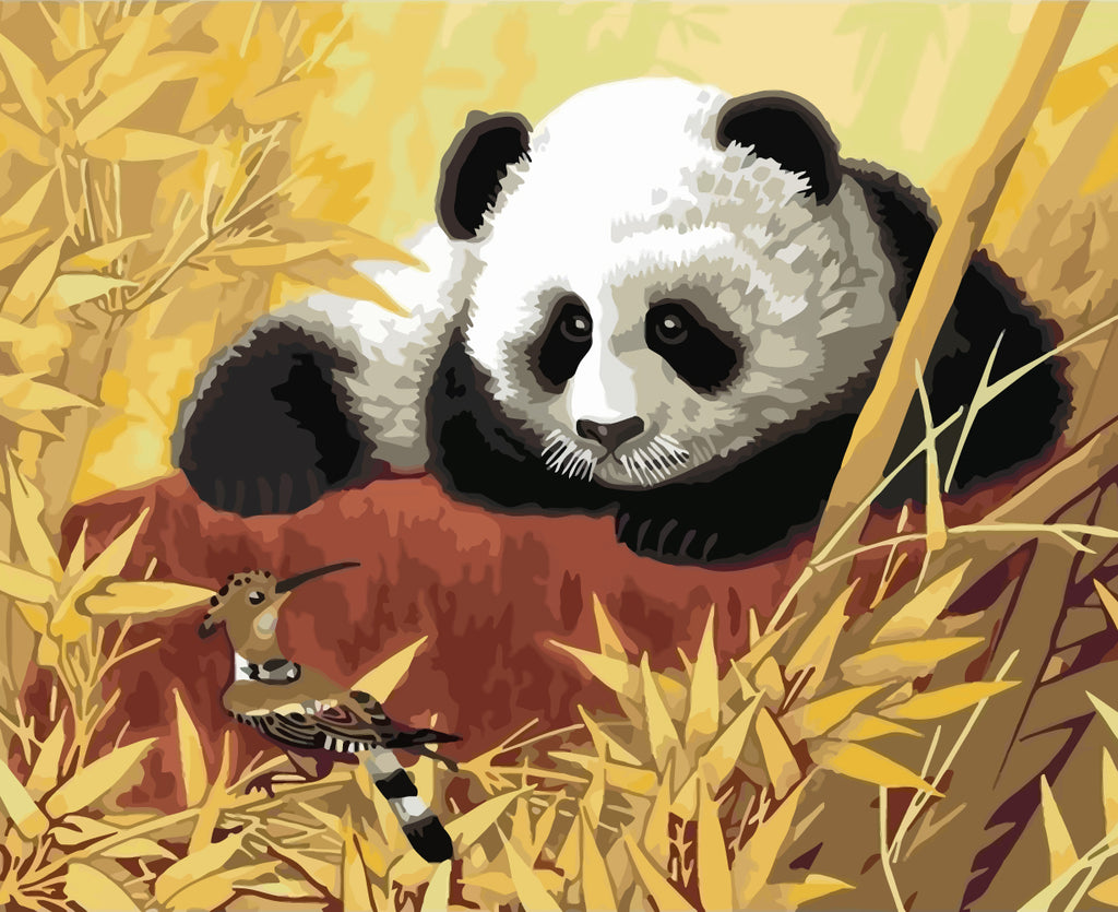 Panda and Bird Paint by Numbers