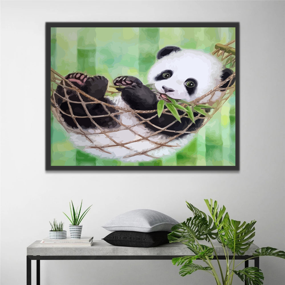 Panda in Hammock Paint by Numbers