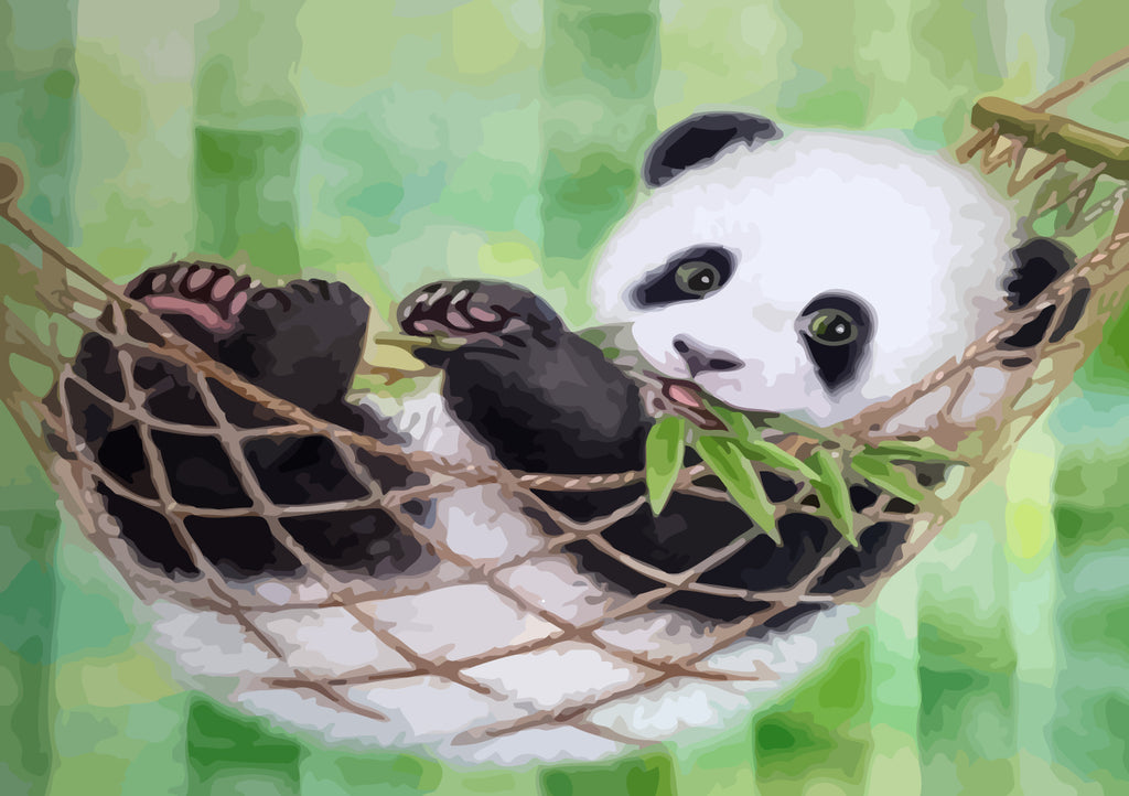 Panda in Hammock Paint by Numbers