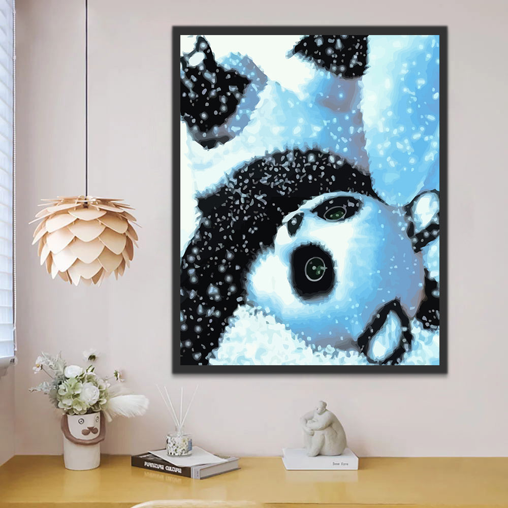 Panda in Snow Paint by Numbers