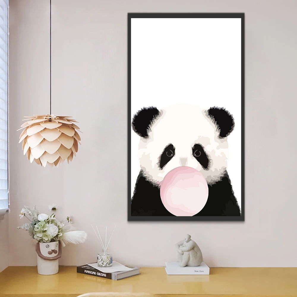 Panda with Pink Bubble Paint by Numbers