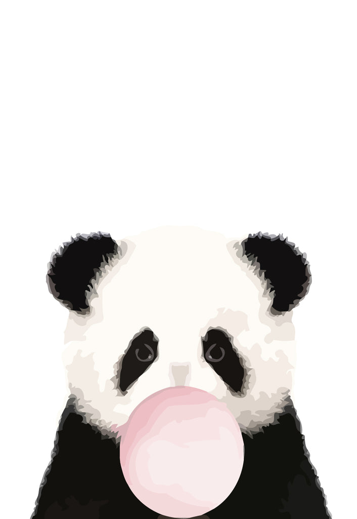 Panda with Pink Bubble Paint by Numbers