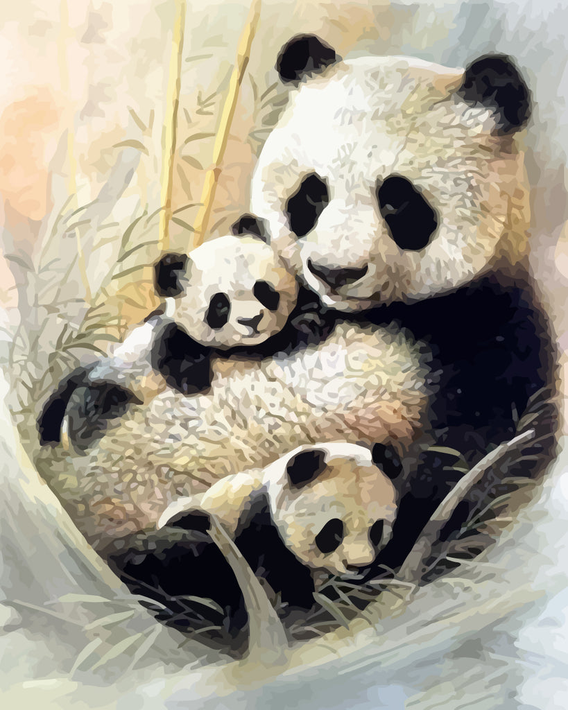 Pandas and Bamboo Paint by Numbers