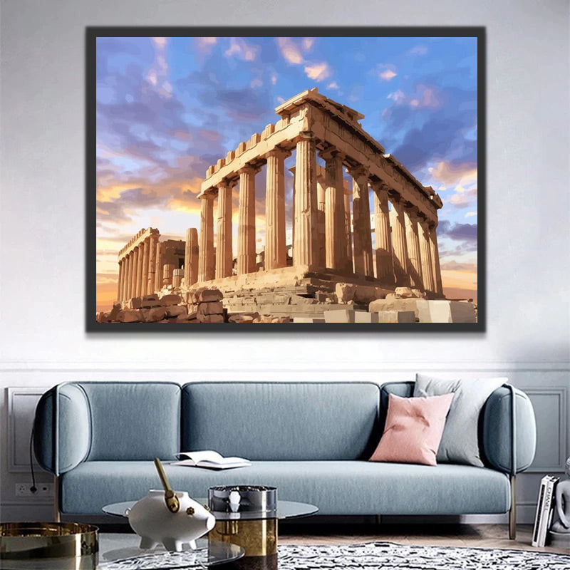 Parthenon Temple on the Acropolis Paint by Numbers