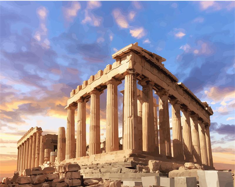 Parthenon Temple on the Acropolis Paint by Numbers