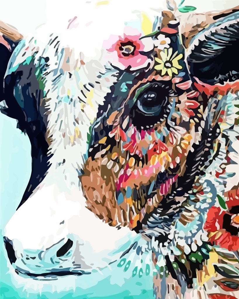 Patterned Cow Paint by Numbers